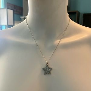 Coach Pave Crystal Star Pendant .925 Sterling Silver Necklace